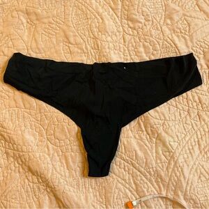 auden silky black lace back thong panties size xl
